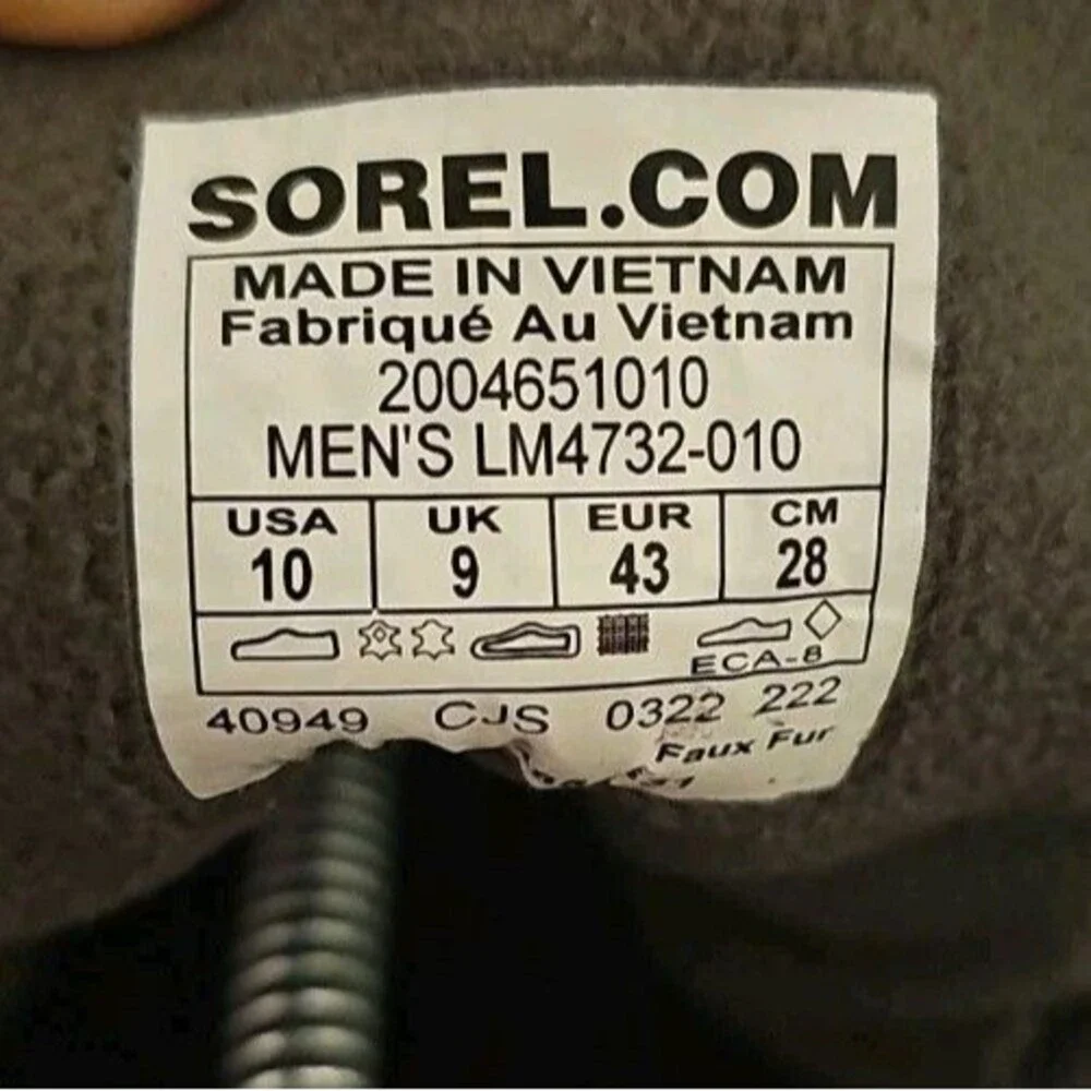 Sorel Explorer Waterproof Boots Mens Size 10 Lace Up Gray Suede Black Rubber